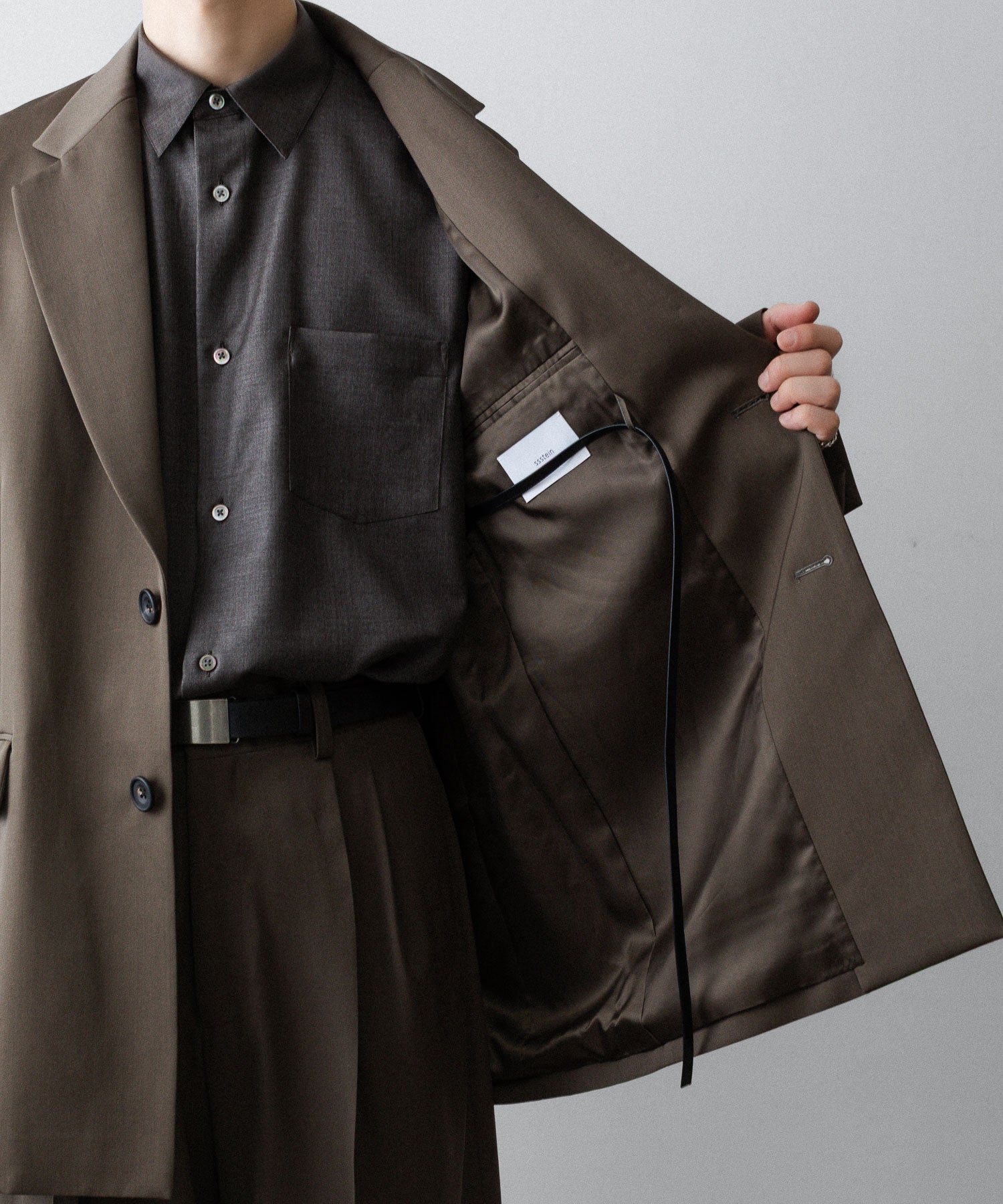 ssstein(シュタイン)のOVERSIZED SINGLE BREASTED LONG JACKET - DARK BEIGEの公式通販サイトsession福岡セレクトショップ