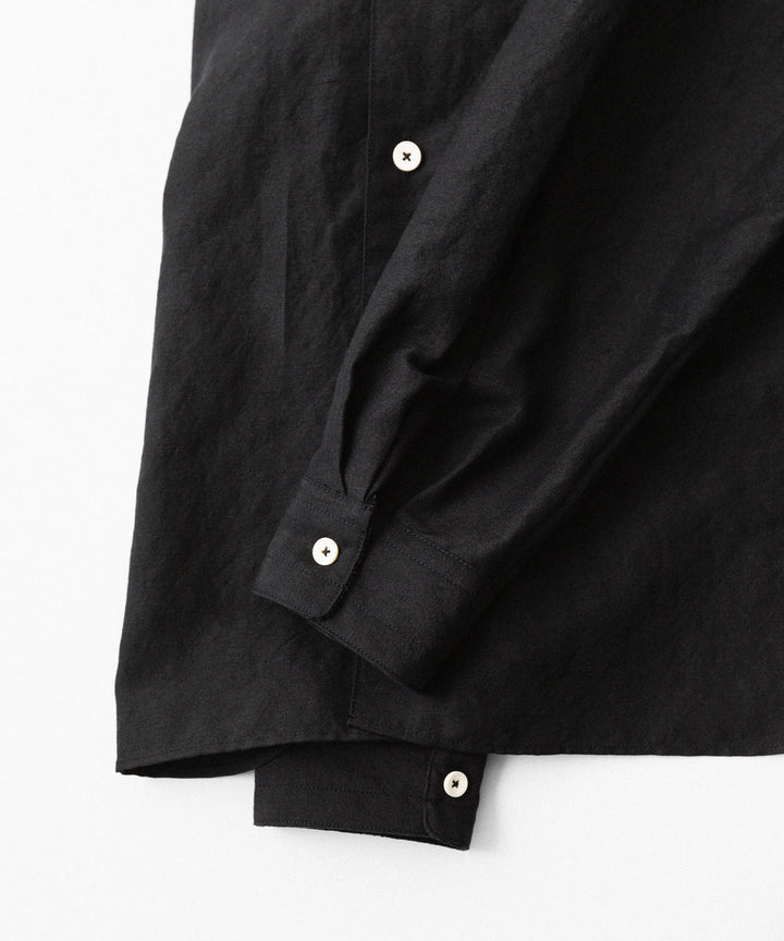 phebus- フィーバスのWOOL LINEN SHIRTのBLACK公式通販サイトsession福岡セレクトショップ