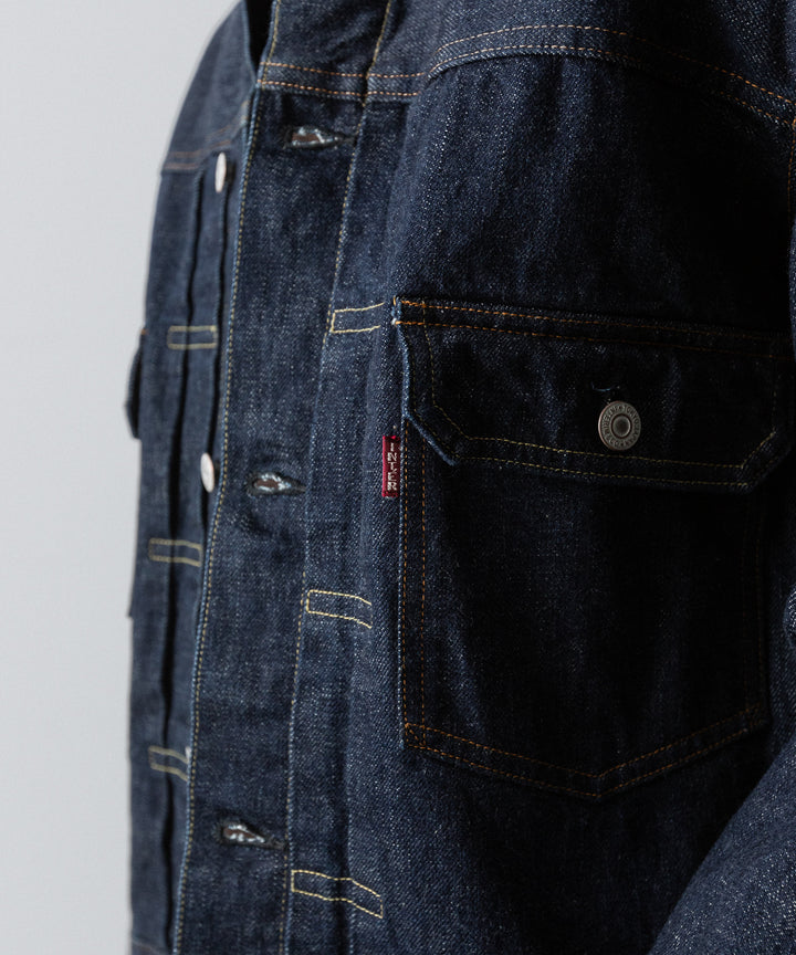 【INTÉRIM】HYPER BIG "2ND" SHUTTLE DENIM SIDE PANEL JACKET - NAVY