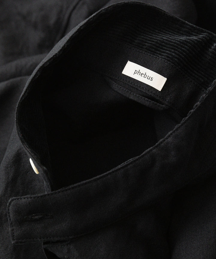 phebus- フィーバスのWOOL LINEN SHIRTのBLACK公式通販サイトsession福岡セレクトショップ
