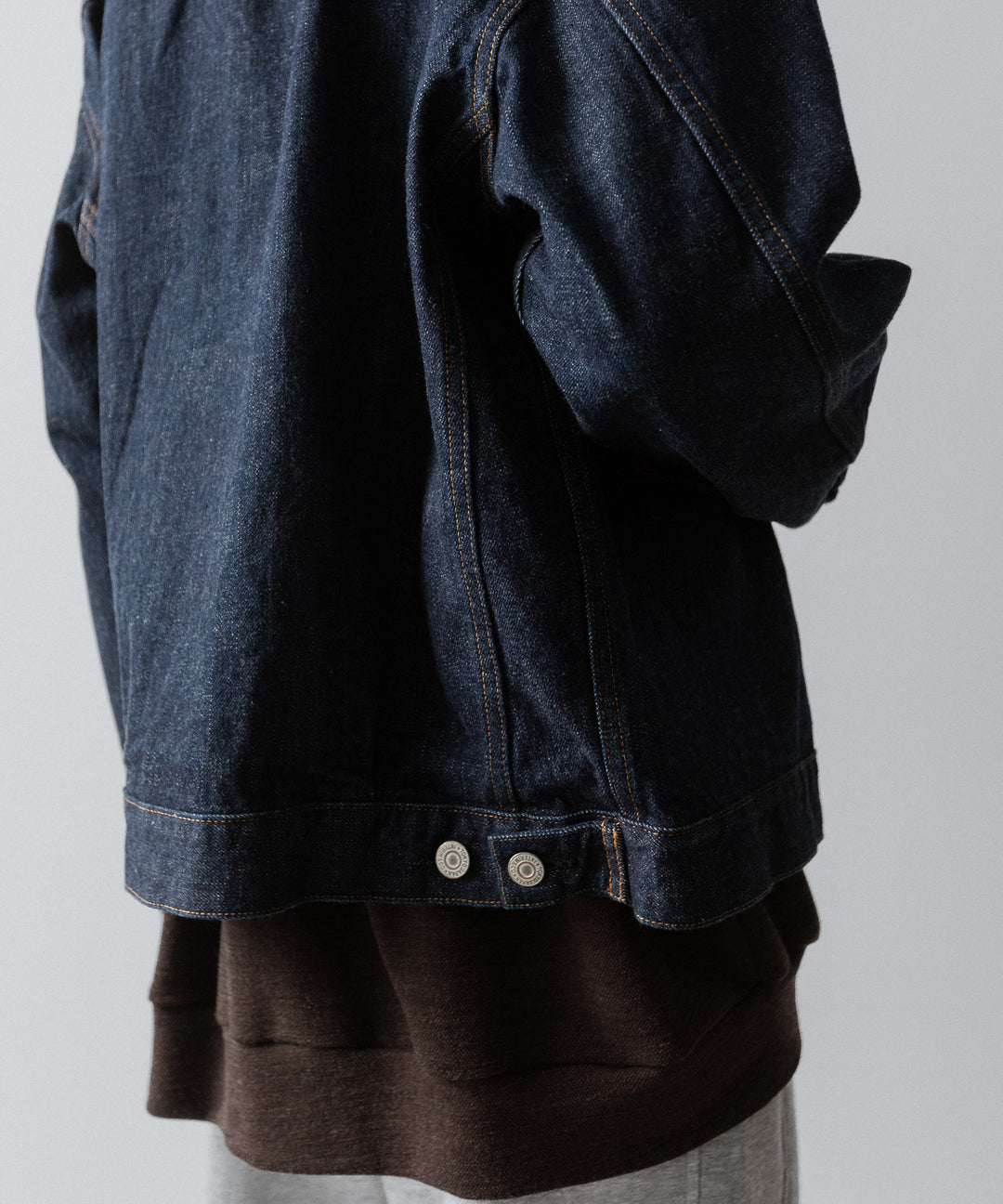 【INTÉRIM】HYPER BIG "2ND" SHUTTLE DENIM SIDE PANEL JACKET - NAVY