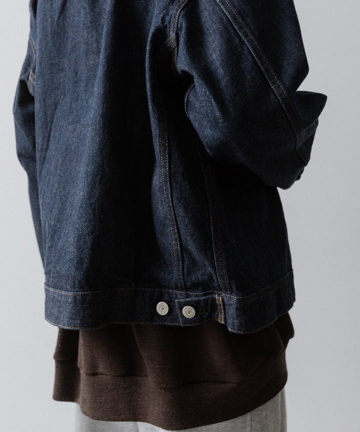 【INTÉRIM】HYPER BIG "2ND" SHUTTLE DENIM SIDE PANEL JACKET - NAVY