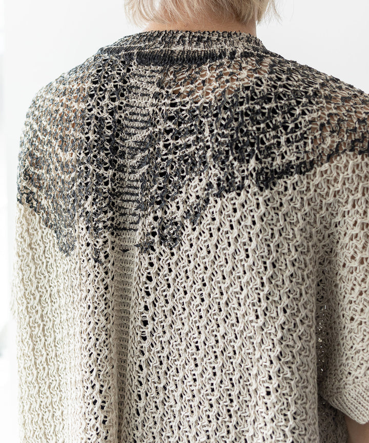 【Khéiki】ケイキのサマーニット PRINTED PANEL SWEATER - L.GRAY