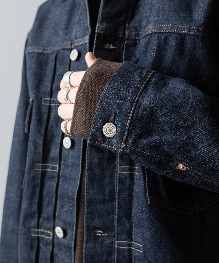 【INTÉRIM】HYPER BIG "2ND" SHUTTLE DENIM SIDE PANEL JACKET - NAVY
