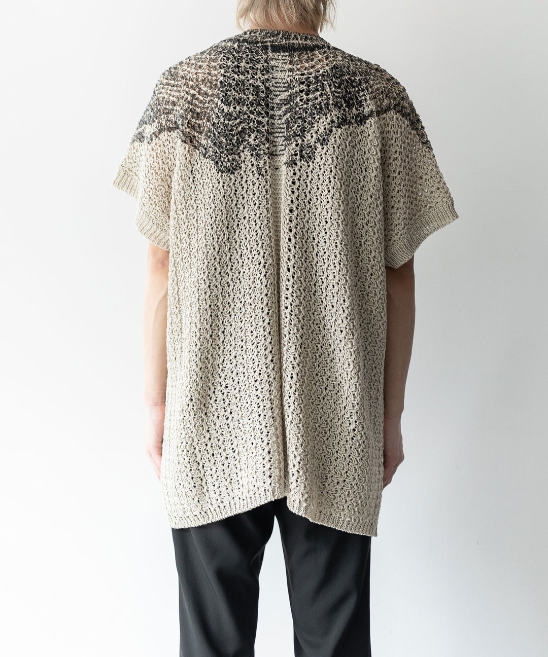 【Khéiki】ケイキのサマーニット PRINTED PANEL SWEATER - L.GRAY