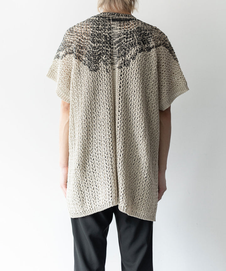 【Khéiki】ケイキのサマーニット PRINTED PANEL SWEATER - L.GRAY