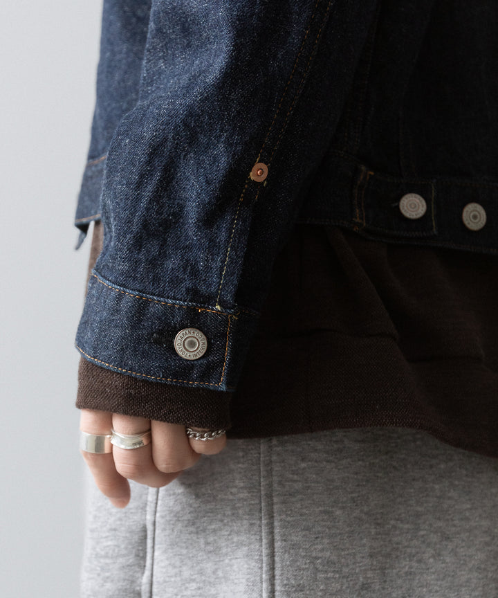 【INTÉRIM】HYPER BIG "2ND" SHUTTLE DENIM SIDE PANEL JACKET - NAVY