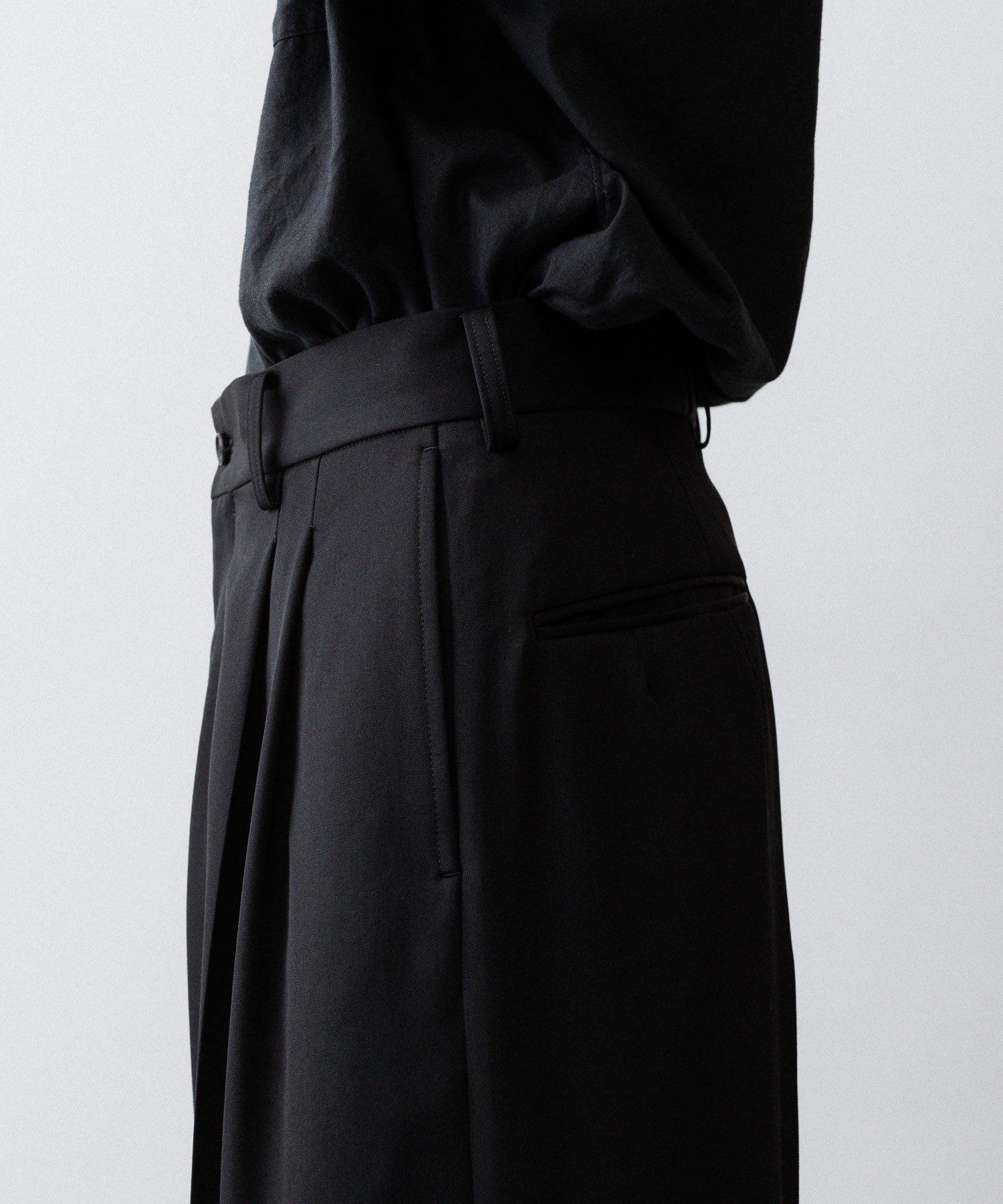 ssstein / シュタイン】LONG WIDE TROUSERS (2/90 WOOL GABARDINE