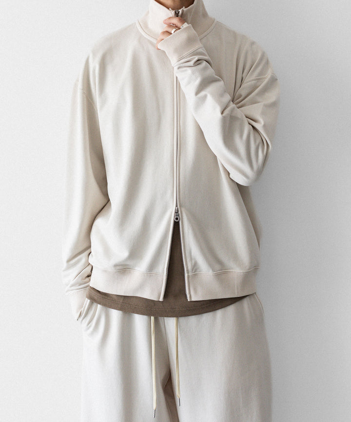 【KANEMASA PHIL.】28G CUPRO ZIP SWEAT - WHITE