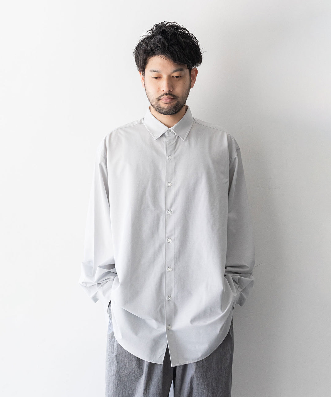 【KANEMASA PHIL.】カネマサのROYAL OX DRESS JERSEY SHIRT - LIGHT GRAY 公式通販session福岡セレクトショップ