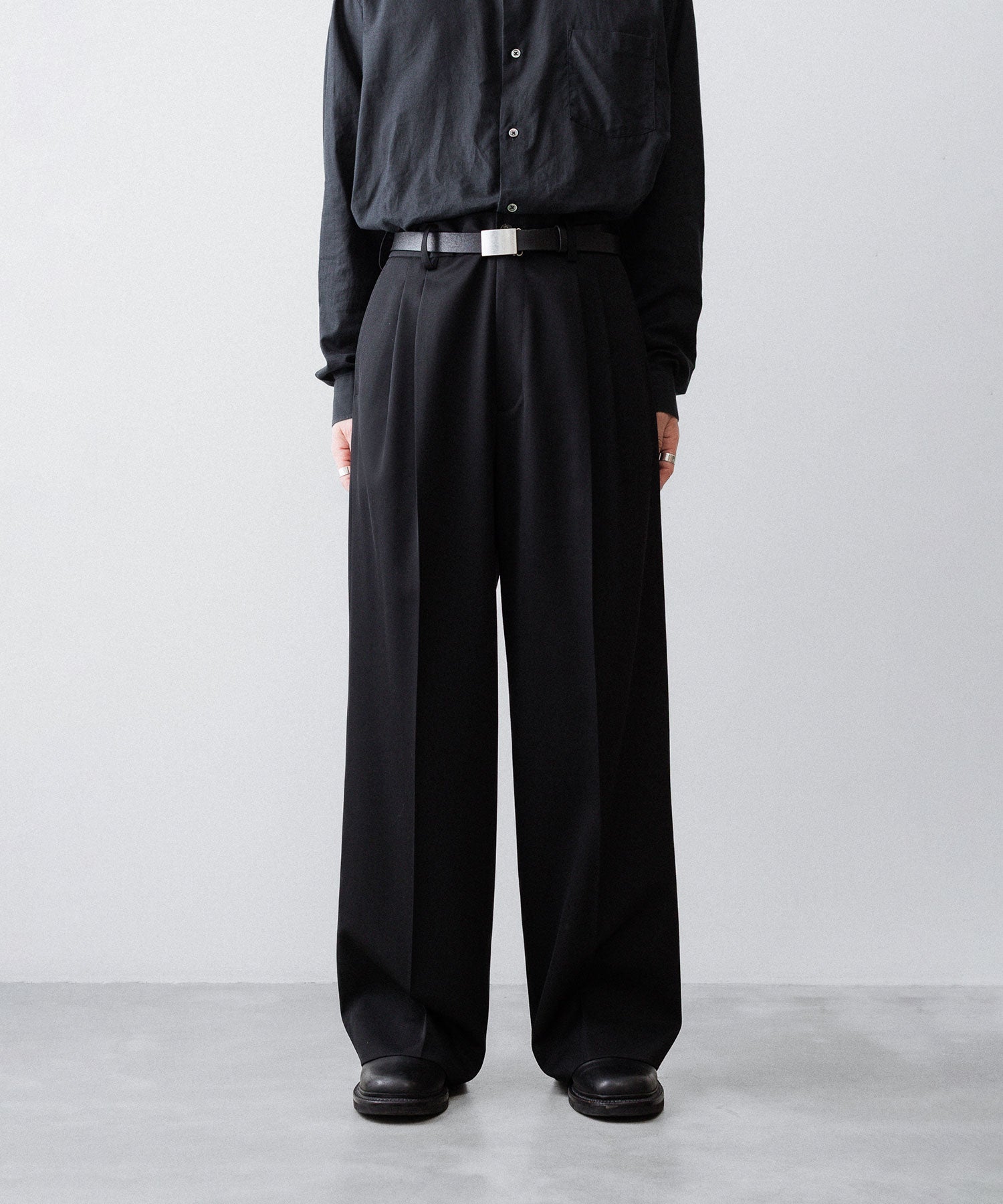 ssstein / シュタイン】LONG WIDE TROUSERS (2/90 WOOL GABARDINE