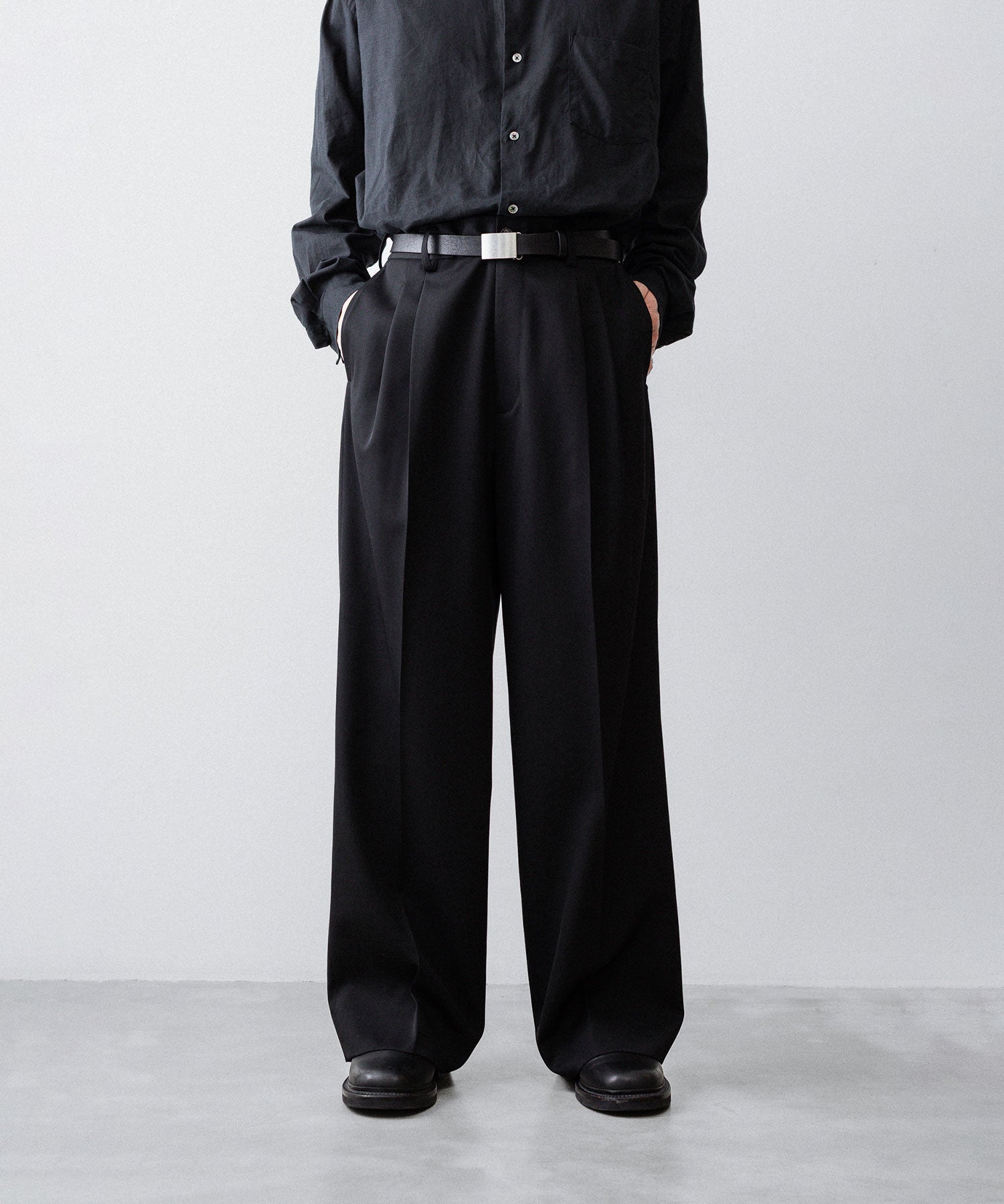 ssstein / シュタイン】LONG WIDE TROUSERS (2/90 WOOL GABARDINE