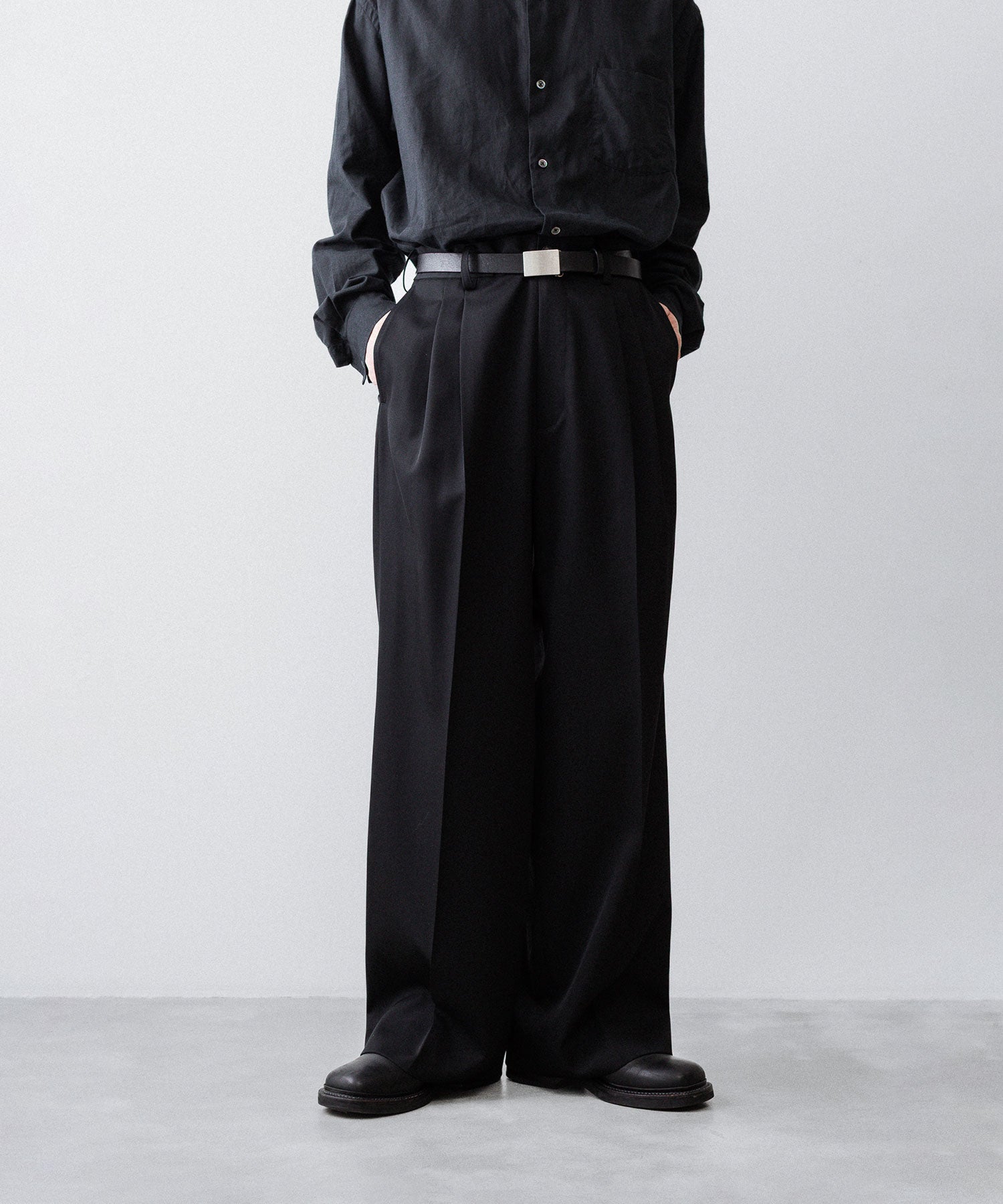 ssstein / シュタイン】LONG WIDE TROUSERS (2/90 WOOL GABARDINE