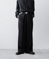 【ssstein】 LONG WIDE TROUSERS (2/90 WOOL GABARDINE) - BLACK