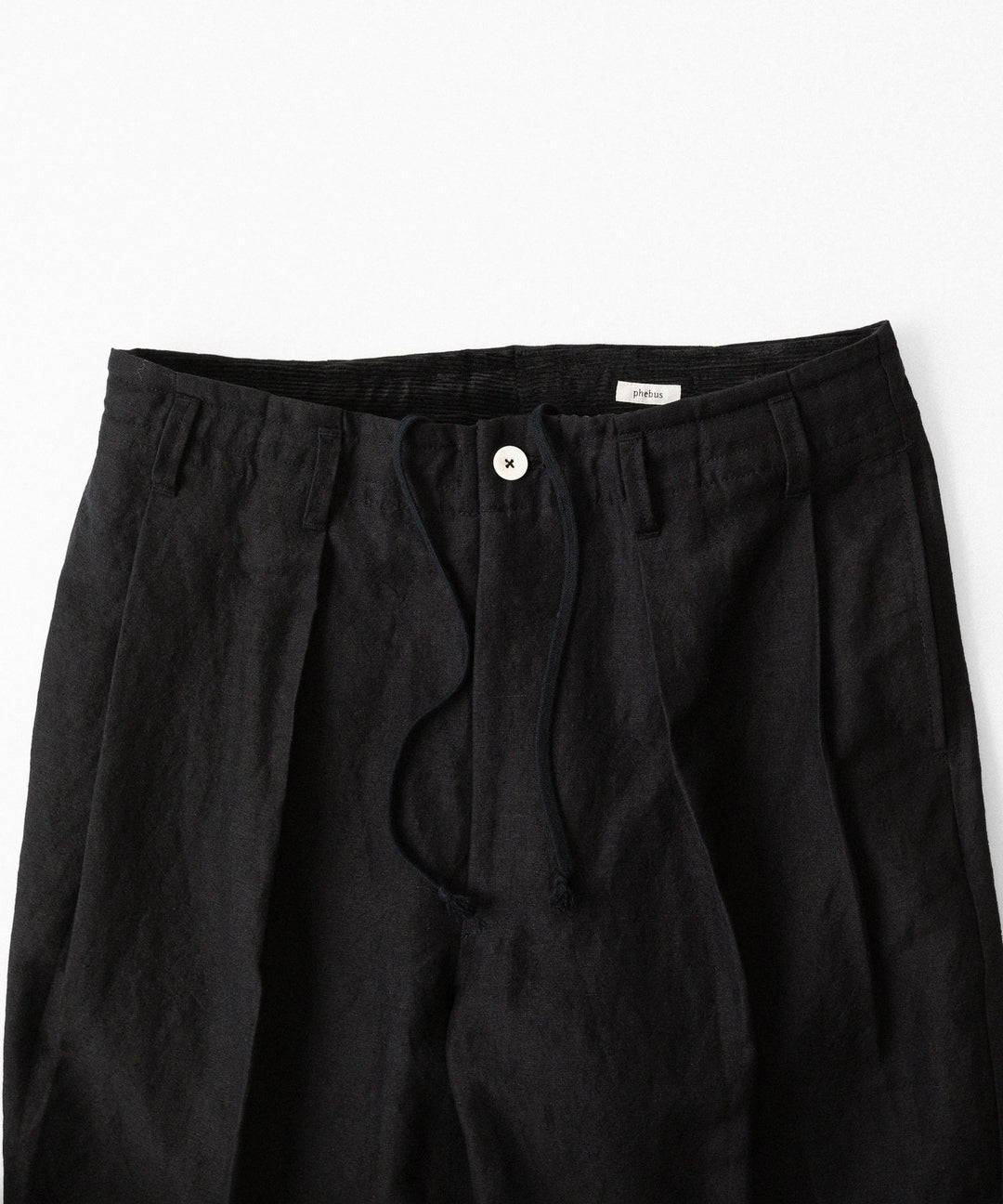 phebus- フィーバスのWOOL LINEN WIDE TAPERED PANTSのBLACK公式通販サイトsession福岡セレクトショップ