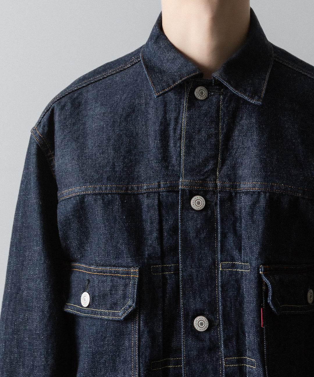 【INTÉRIM】HYPER BIG "2ND" SHUTTLE DENIM SIDE PANEL JACKET - NAVY