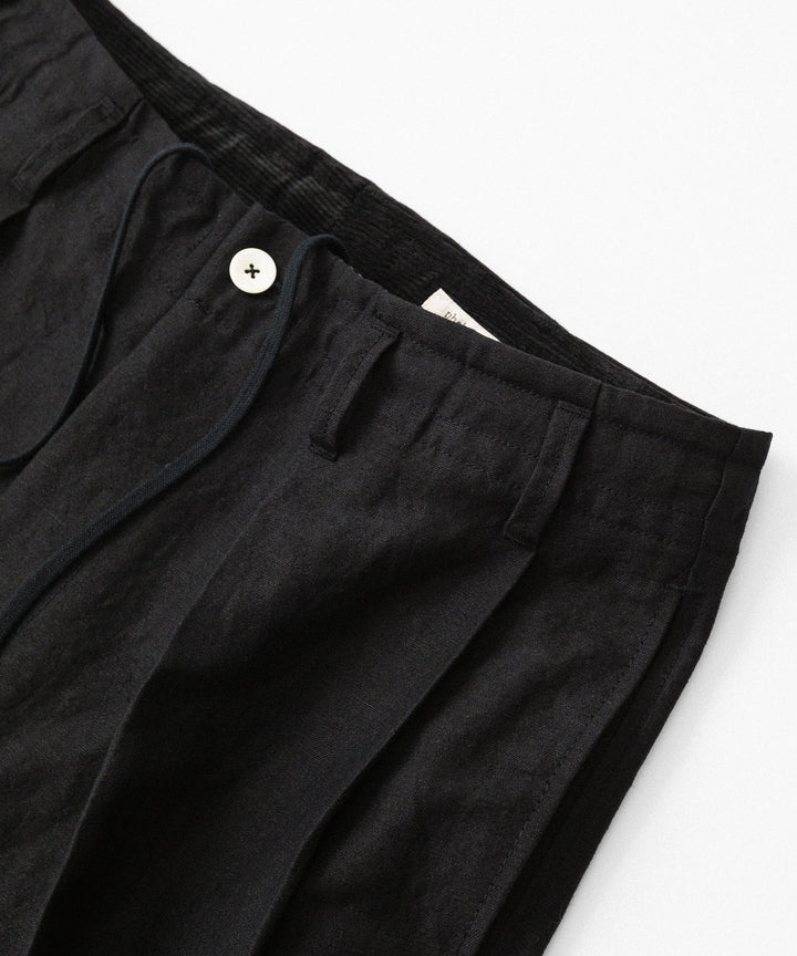 phebus- フィーバスのWOOL LINEN WIDE TAPERED PANTSのBLACK公式通販サイトsession福岡セレクトショップ