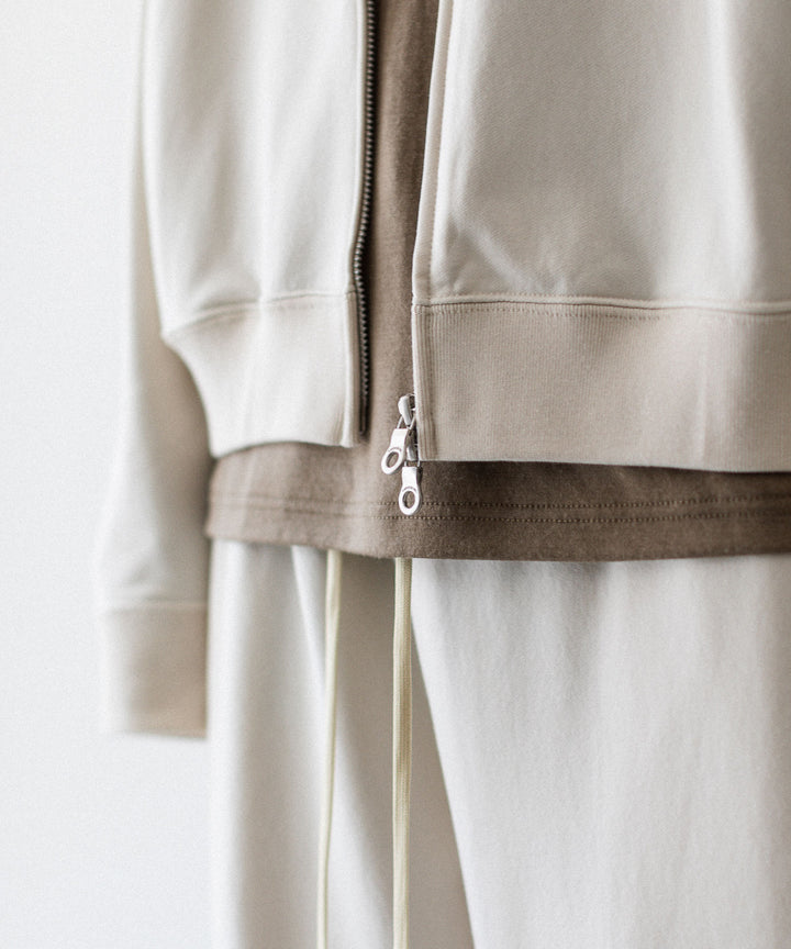 【KANEMASA PHIL.】28G CUPRO ZIP SWEAT - WHITE