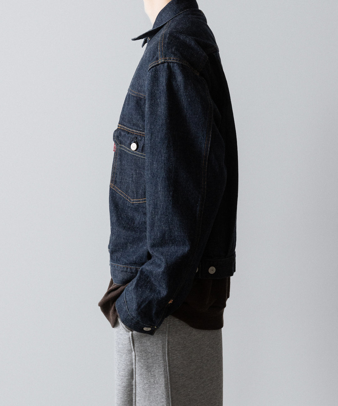 【INTÉRIM】HYPER BIG "2ND" SHUTTLE DENIM SIDE PANEL JACKET - NAVY
