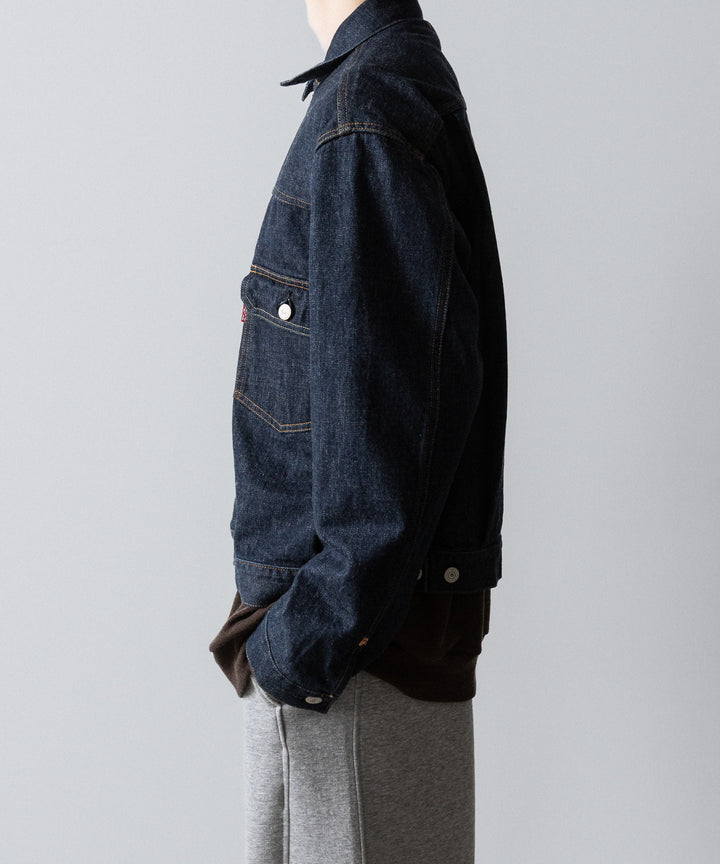 【INTÉRIM】HYPER BIG "2ND" SHUTTLE DENIM SIDE PANEL JACKET - NAVY