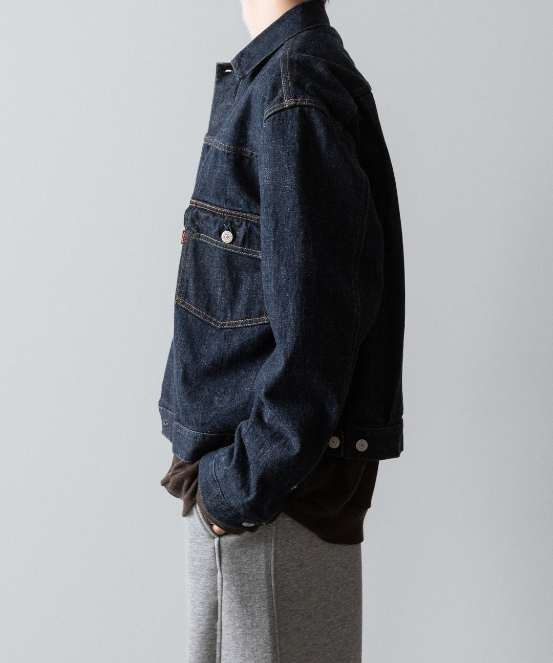【INTÉRIM】HYPER BIG "2ND" SHUTTLE DENIM SIDE PANEL JACKET - NAVY