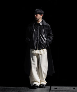 ssstein / シュタイン】DOUBLE WEAVE COTTON ROUND PANTS - CREAM