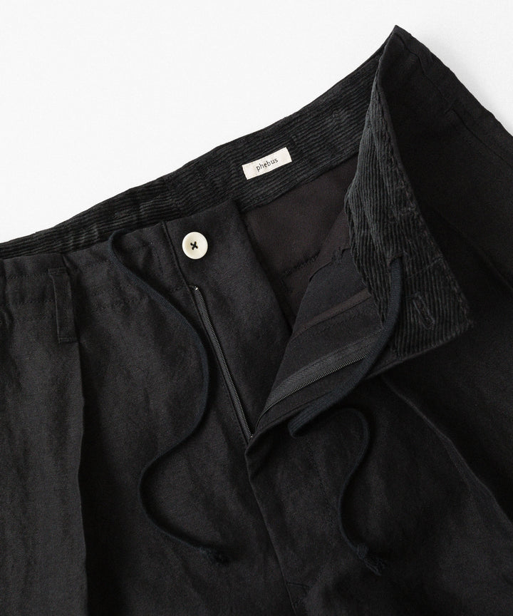 phebus- フィーバスのWOOL LINEN WIDE TAPERED PANTSのBLACK公式通販サイトsession福岡セレクトショップ