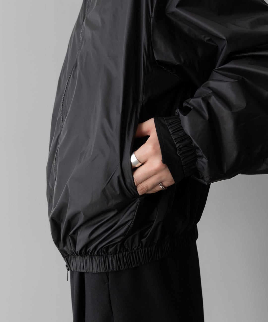 ssstein(シュタイン)のEXTRA LIGHT NYLON SHIRRED ZIP HOOD JACKET -BLACKの公式通販サイトsession福岡セレクトショップ