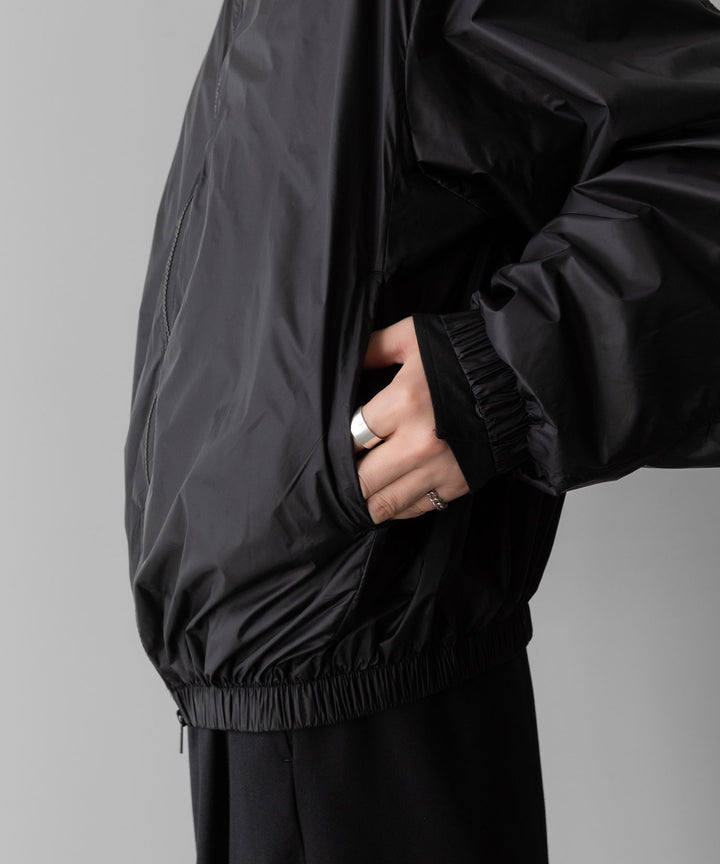 ssstein(シュタイン)のEXTRA LIGHT NYLON SHIRRED ZIP HOOD JACKET -BLACKの公式通販サイトsession福岡セレクトショップ