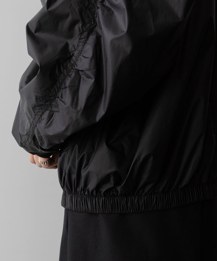 ssstein(シュタイン)のEXTRA LIGHT NYLON SHIRRED ZIP HOOD JACKET -BLACKの公式通販サイトsession福岡セレクトショップ