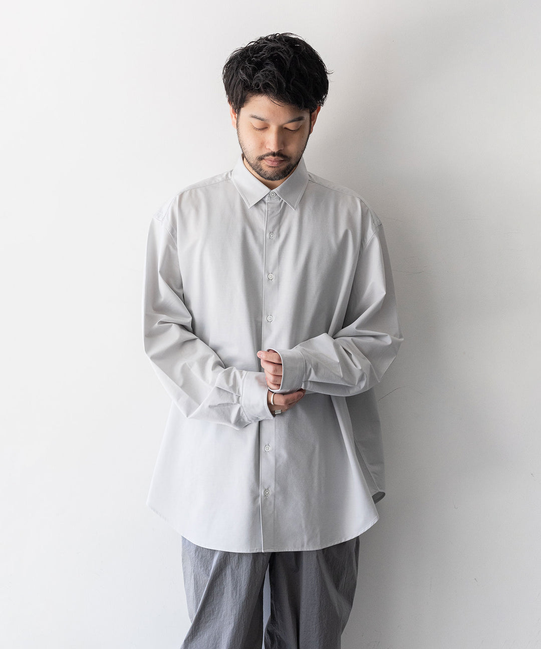 【KANEMASA PHIL.】カネマサのROYAL OX DRESS JERSEY SHIRT - LIGHT GRAY 公式通販session福岡セレクトショップ