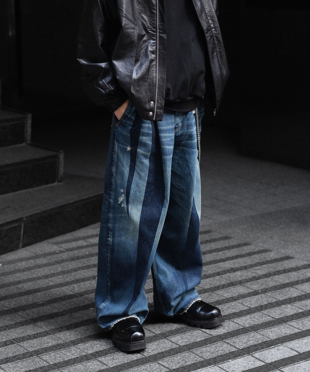 SUBLATIONS サブレーションズの2TUCK WIDE DENIM PANTS "ENTASIS MK-Ⅱ"のUSED INDIGO 公式通販サイトsession福岡セレクトショップ