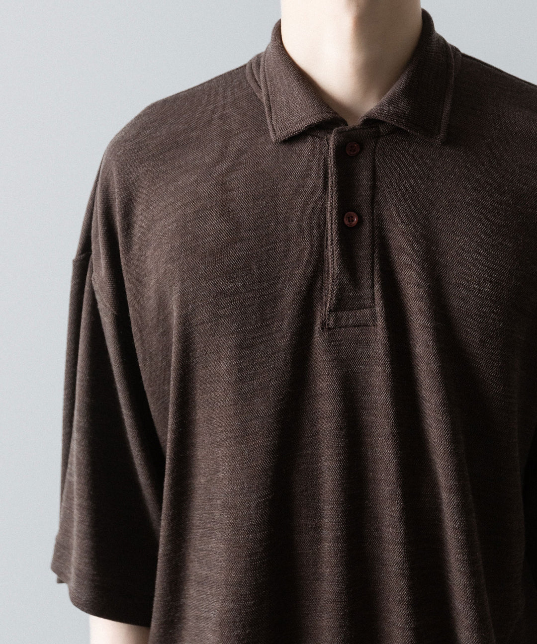 INTÉRIM(インテリム)の HYPER BIG MELANGE DOUBLE PIQUE JERSEY POLO SHIRT - MOLEの公式通販サイトsession福岡セレクトショップ