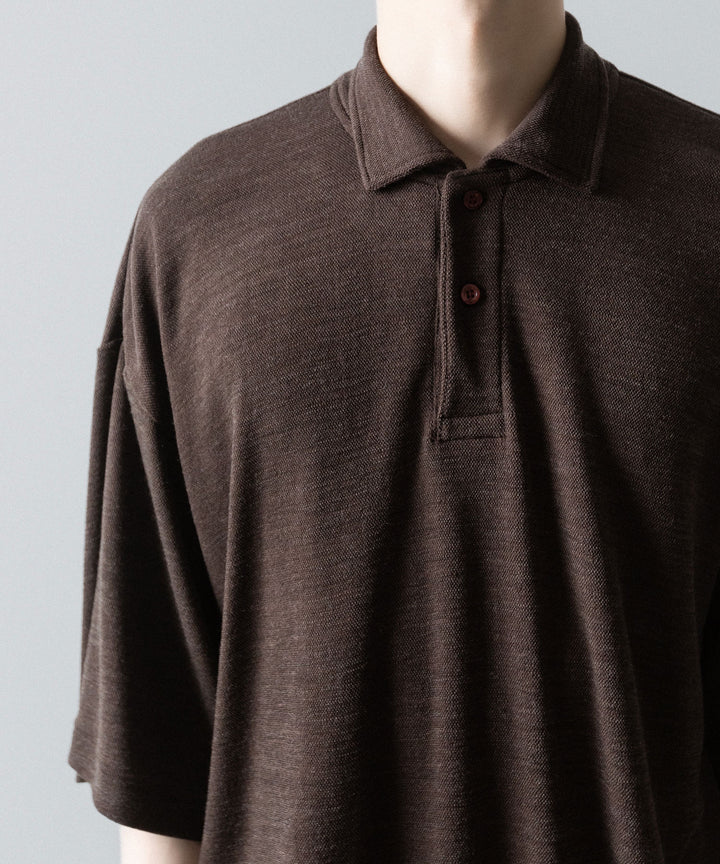 INTÉRIM(インテリム)の HYPER BIG MELANGE DOUBLE PIQUE JERSEY POLO SHIRT - MOLEの公式通販サイトsession福岡セレクトショップ