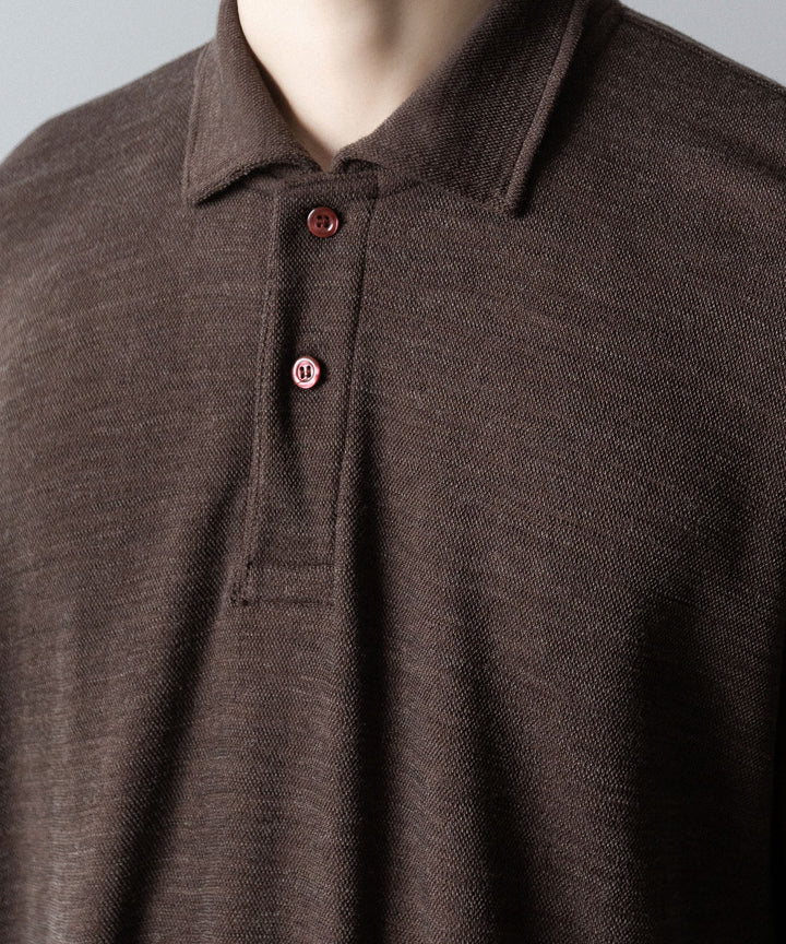 INTÉRIM(インテリム)の HYPER BIG MELANGE DOUBLE PIQUE JERSEY POLO SHIRT - MOLEの公式通販サイトsession福岡セレクトショップ
