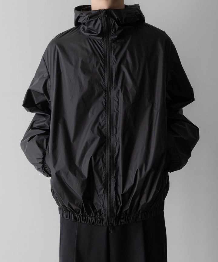 ssstein(シュタイン)のEXTRA LIGHT NYLON SHIRRED ZIP HOOD JACKET -BLACKの公式通販サイトsession福岡セレクトショップ
