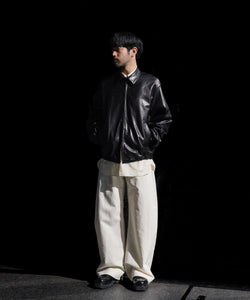 ssstein / シュタイン】LAMBS LEATHER LIGHT ZIP JACKET - BLACK