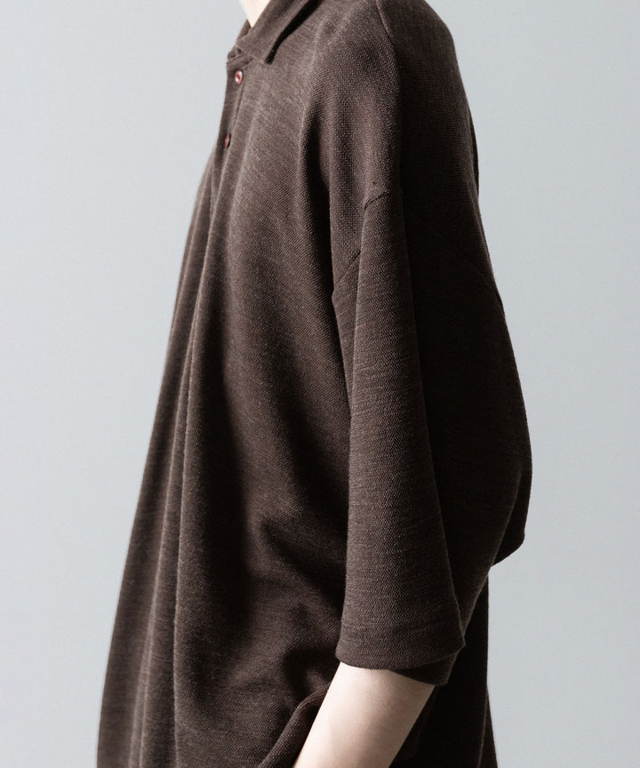 INTÉRIM(インテリム)の HYPER BIG MELANGE DOUBLE PIQUE JERSEY POLO SHIRT - MOLEの公式通販サイトsession福岡セレクトショップ