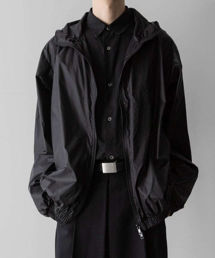 ssstein(シュタイン)のEXTRA LIGHT NYLON SHIRRED ZIP HOOD JACKET -BLACKの公式通販サイトsession福岡セレクトショップ