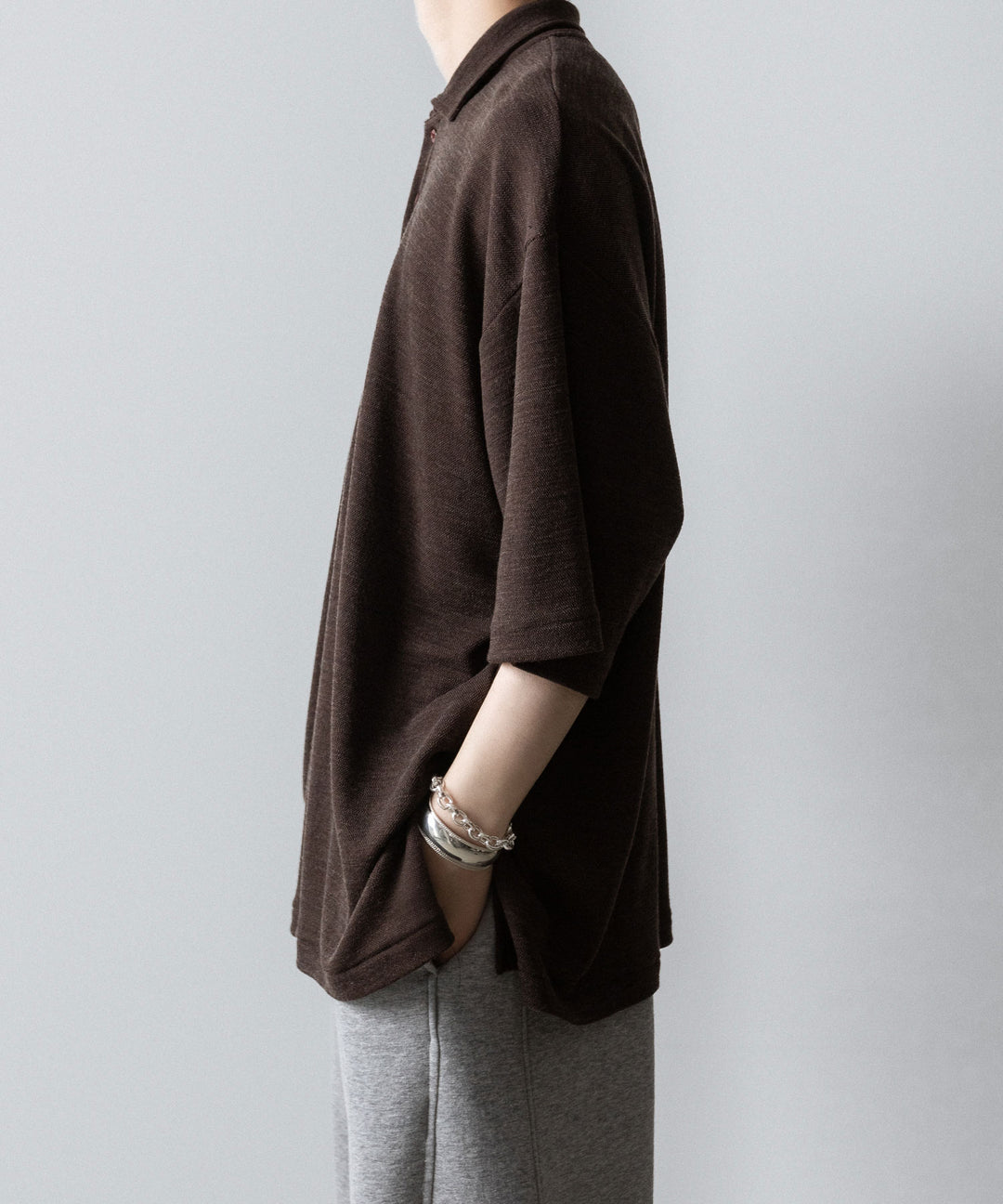 INTÉRIM(インテリム)の HYPER BIG MELANGE DOUBLE PIQUE JERSEY POLO SHIRT - MOLEの公式通販サイトsession福岡セレクトショップ