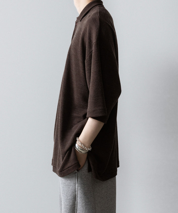 INTÉRIM(インテリム)の HYPER BIG MELANGE DOUBLE PIQUE JERSEY POLO SHIRT - MOLEの公式通販サイトsession福岡セレクトショップ