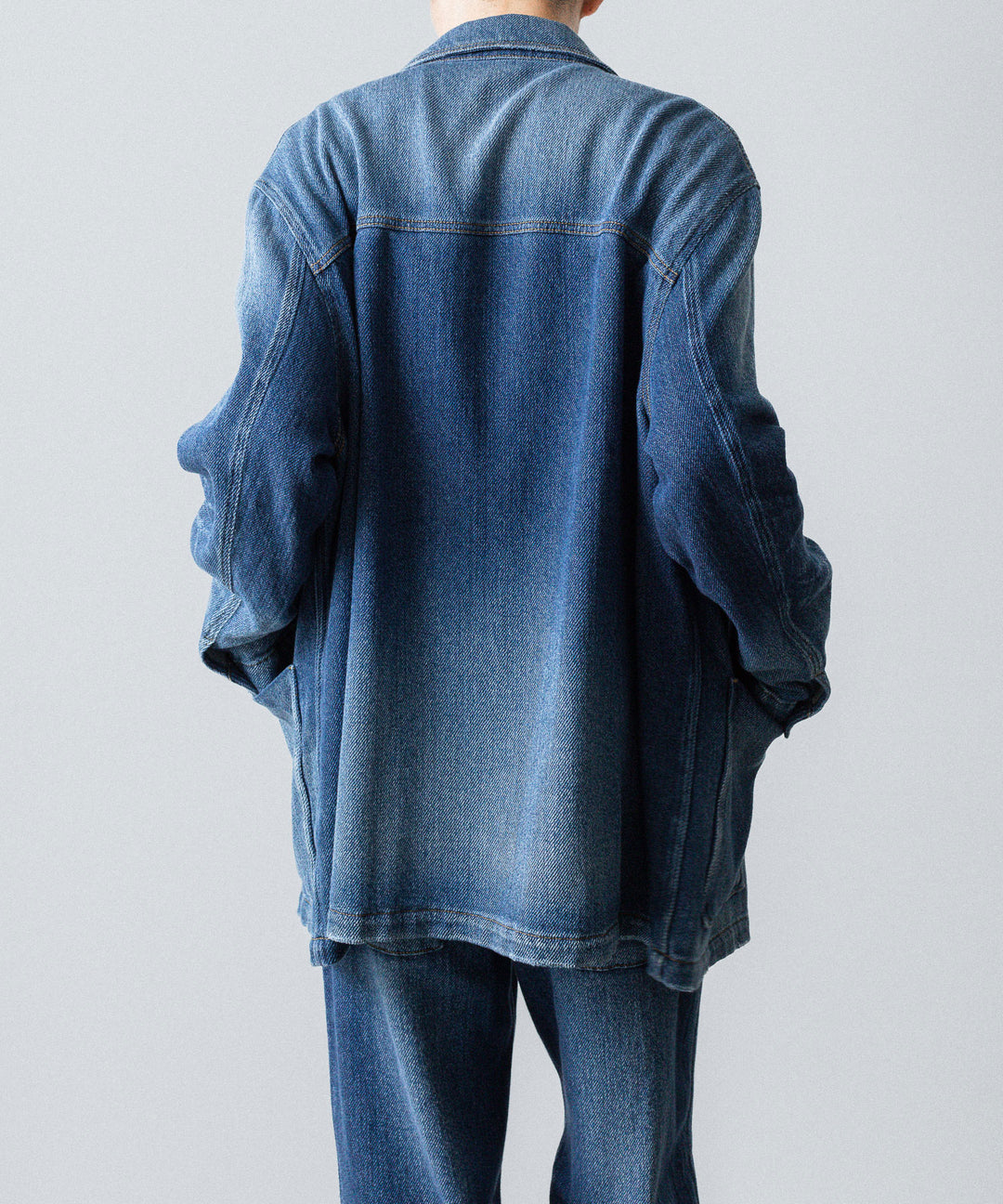 VEIN ヴェインのSATIN DENIM COVERALLS JKT - NAVYの公式通販サイトsession福岡セレクトショップ
