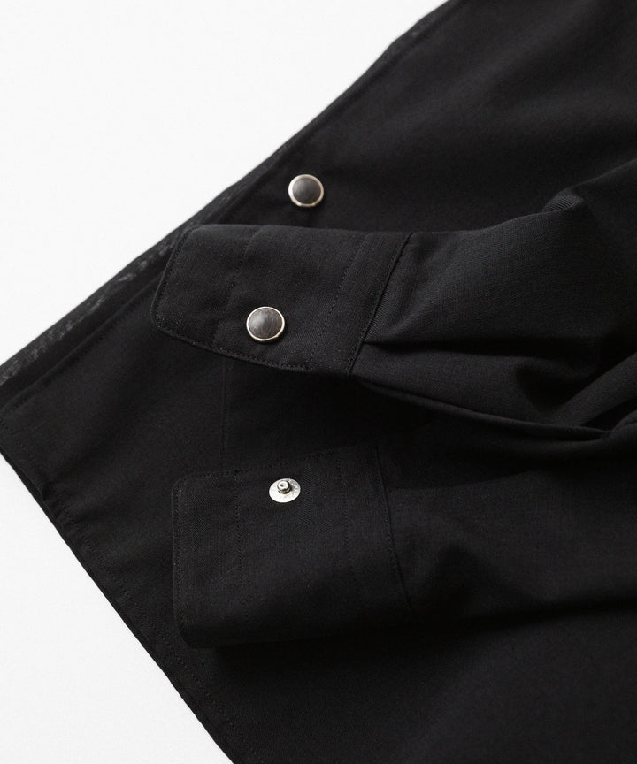 phebus- フィーバスのWOOL POLY TROPICAL SHIRTのBLACK公式通販サイトsession福岡セレクトショップ
