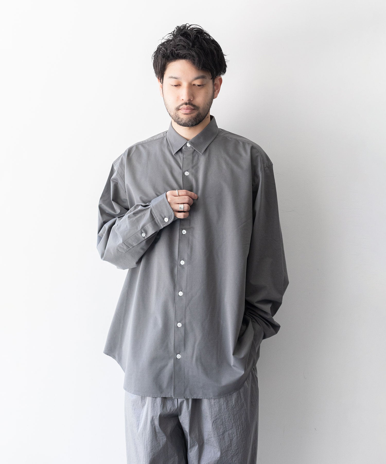 【KANEMASA PHIL.】カネマサのROYAL OX DRESS JERSEY SHIRT - GRAY 公式通販session福岡セレクトショップ