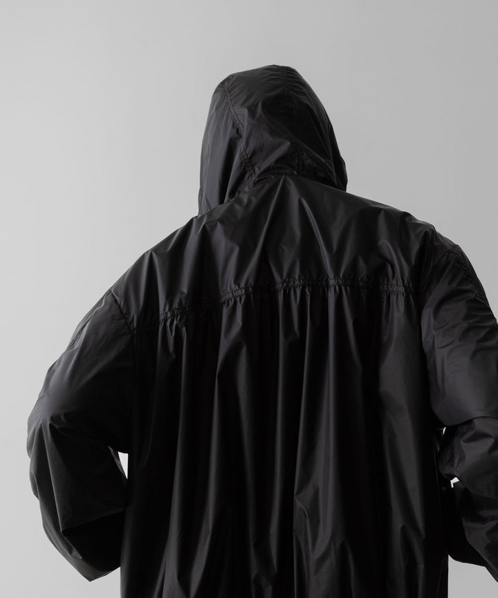 ssstein(シュタイン)のEXTRA LIGHT NYLON SHIRRED ZIP HOOD JACKET -BLACKの公式通販サイトsession福岡セレクトショップ