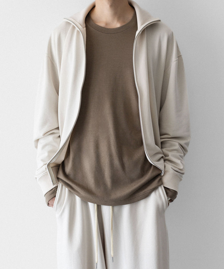【KANEMASA PHIL.】28G CUPRO ZIP SWEAT - WHITE