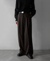 【ssstein】LONG WIDE TROUSERS - MILITARY KHAKI(2/90 WOOL)