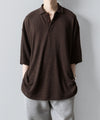 【INTÉRIM】HYPER BIG MELANGE DOUBLE PIQUE JERSEY POLO SHIRT - MOLE