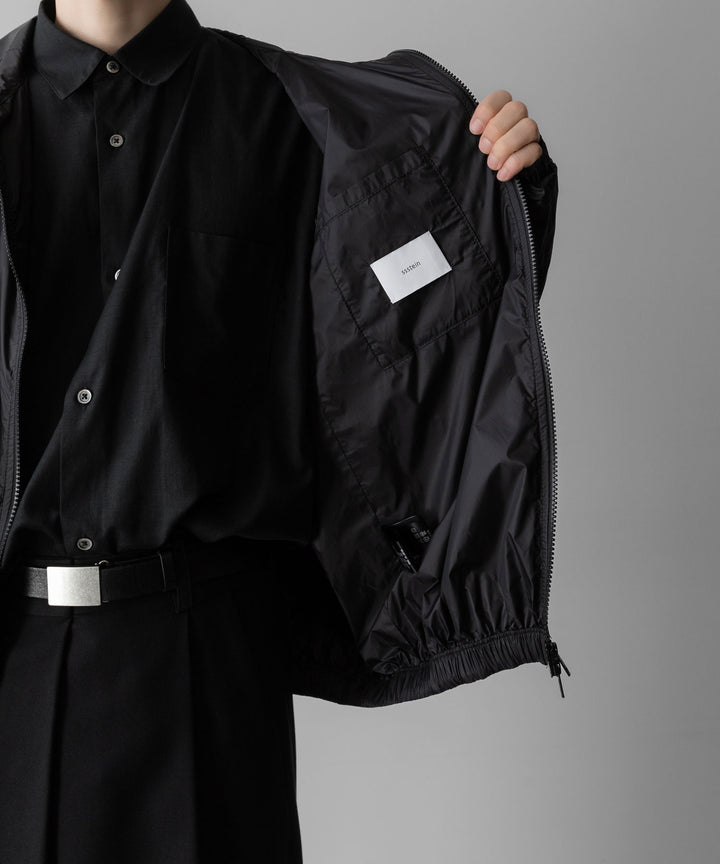 ssstein(シュタイン)のEXTRA LIGHT NYLON SHIRRED ZIP HOOD JACKET -BLACKの公式通販サイトsession福岡セレクトショップ