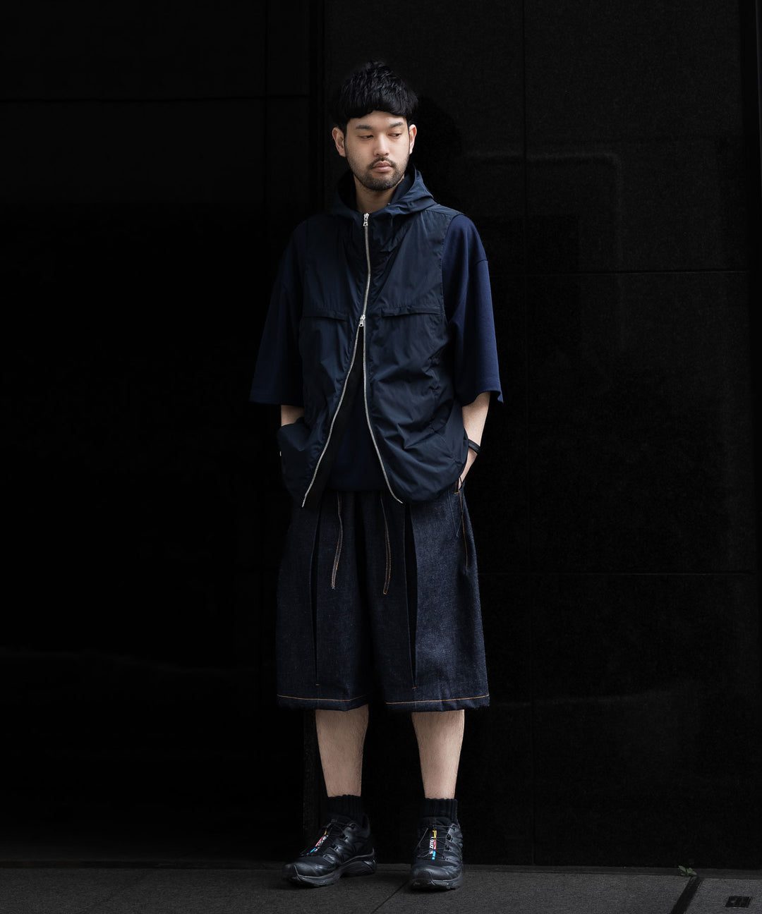 【stein】ssstein シュタインのNYLON TAFTA HOODED VESTのDARK NAVY　 公式通販サイトsession福岡セレクトショップ